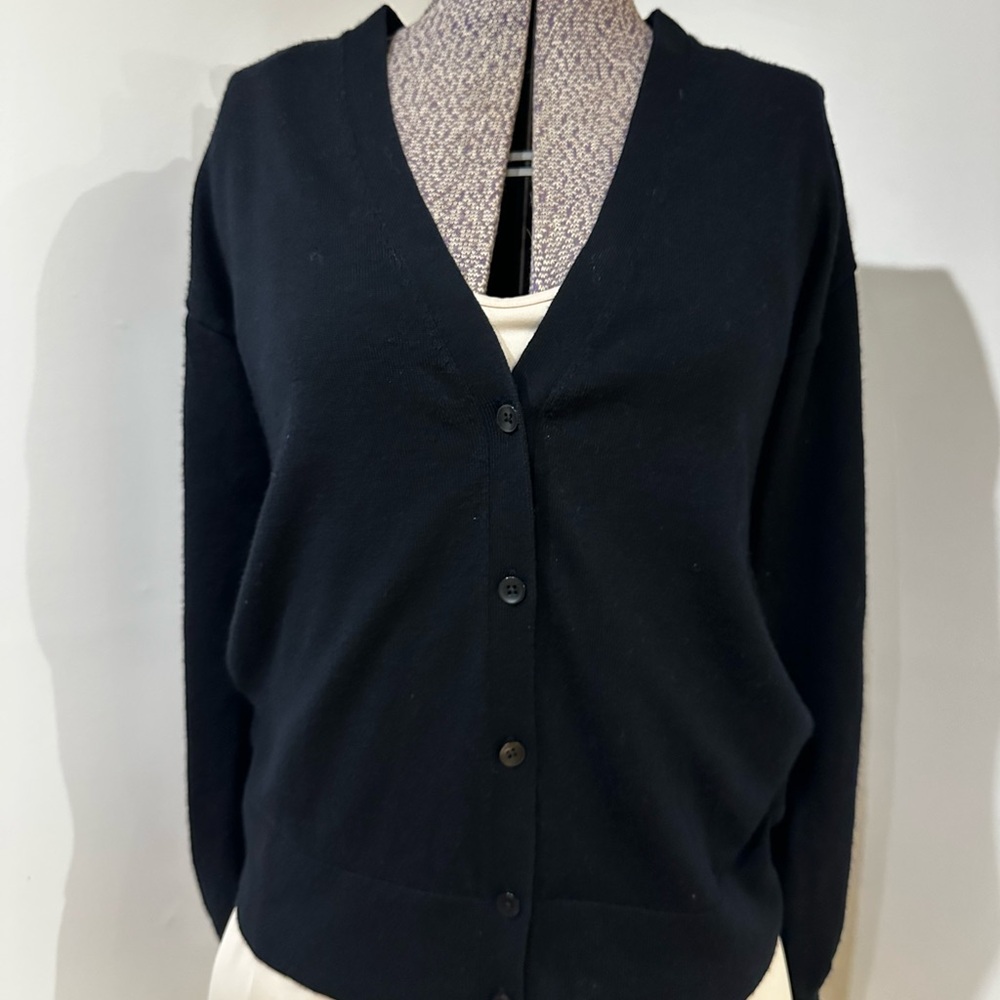 Black Wool Women's Cardigan